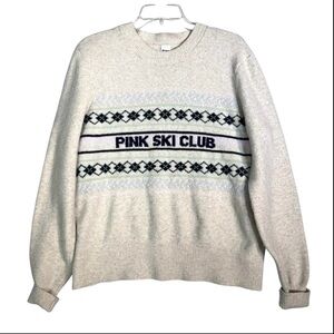 Victoria’s Secret PINK SKI CLUB Fair Isle Sweater Women Sz Large